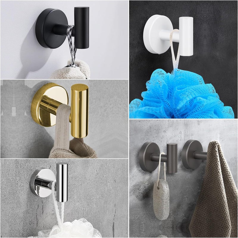 Mdvora 8 Pack Brushed Nickel Towel Hooks, SUS304 Stainless Steel Bathroom Hooks for Bedroom Kitchen Hotel Office - Image 3